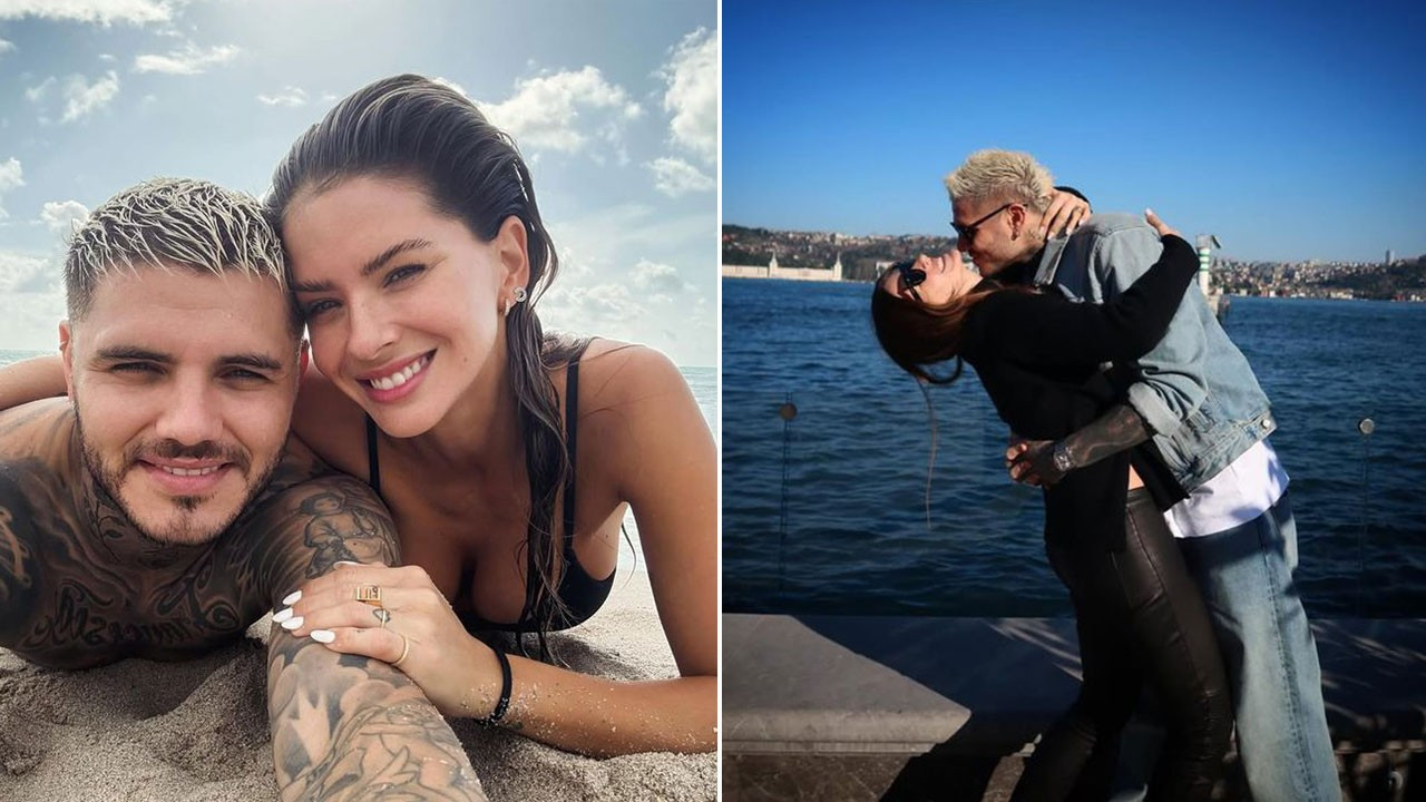 Galatasaraylı Mauro Icardi aşka geldi! Nişanlısı China Suarez'i öpmelere doyamadı!