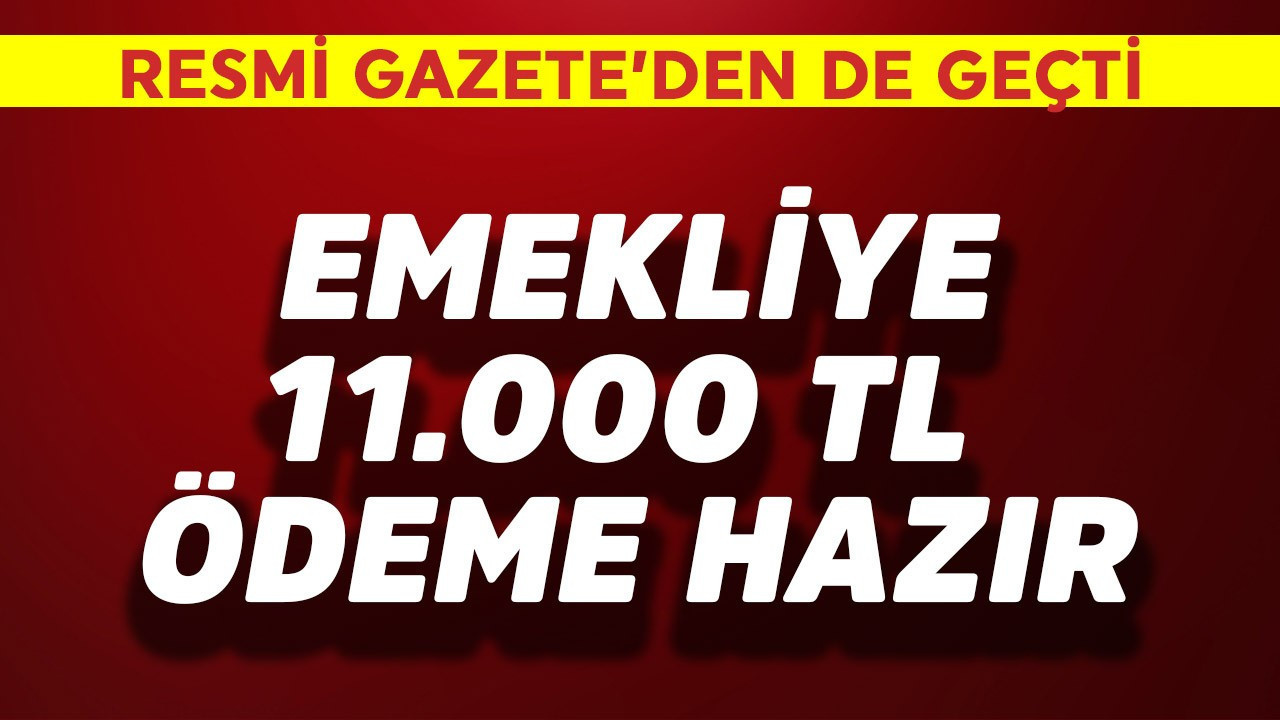 Resmi Gazete'den de geçti! Emekliye 11.000 TL ödeme hazır