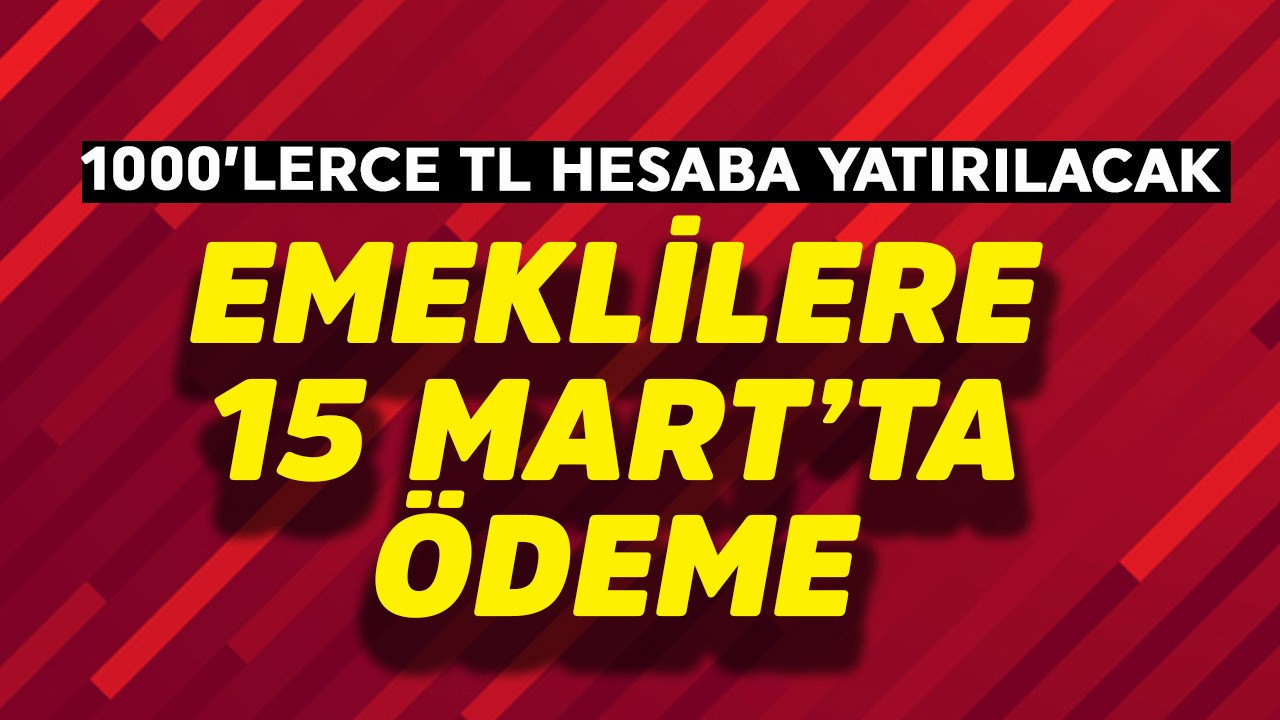 Emeklilere 15 Mart'ta ödeme! 1000'lerce TL yatacak