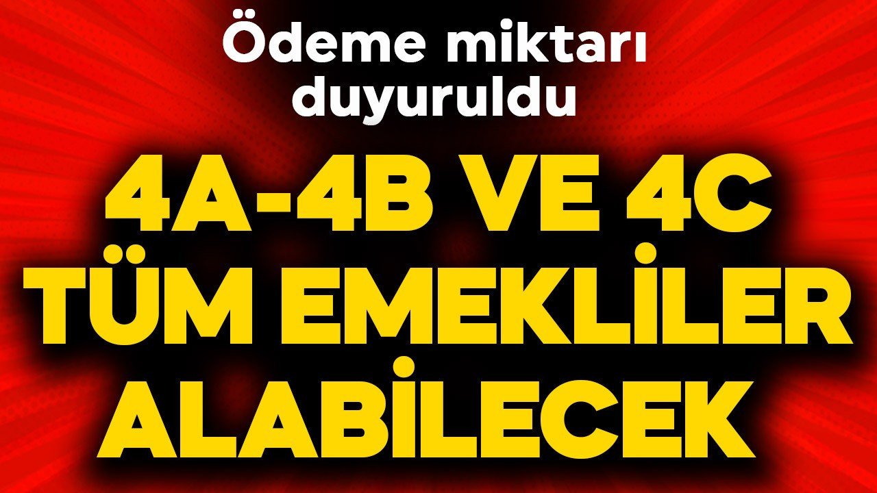 4A-4B ve 4C tüm emekliler alabilecek! Ödeme miktarı duyuruldu