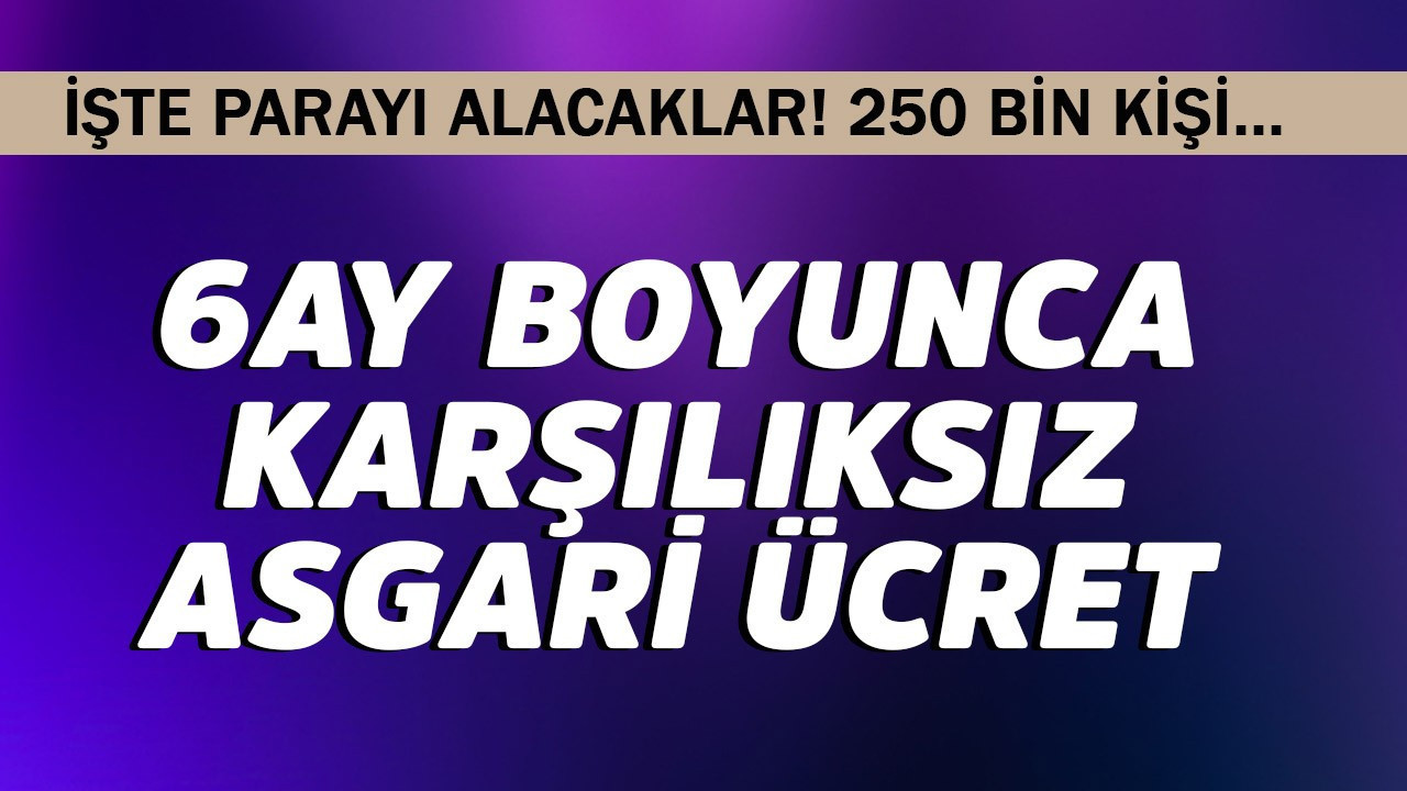 6 ay boyunca karşılıksız asgari ücret verilecek! İşte parayı alacaklar