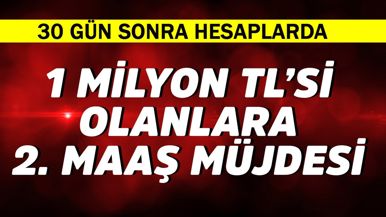 1 milyon TL'si olanlara 2. maaş müjdesi! 30 gün sonra hesaba aktarılıyor