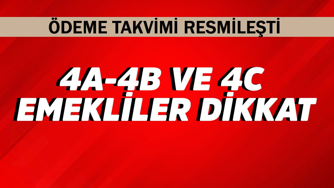 4A-4B ve 4C emekliler dikkat! Ödeme takvimi resmileşti