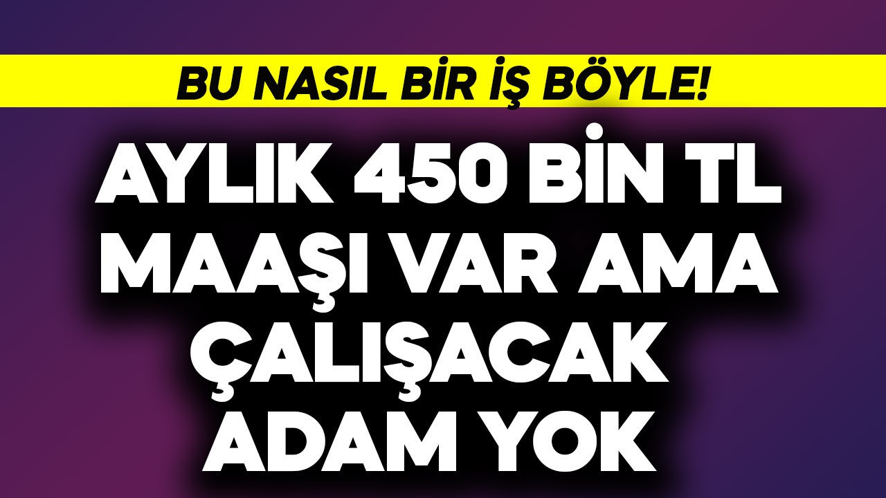 Aylık 450 bin TL maaş var ama çalışacak adam yok! Bu nasıl iş!