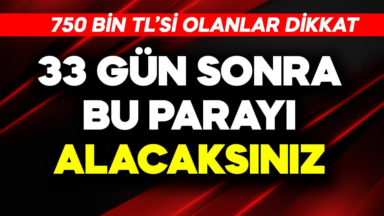 750 bin TL'si olanlar dikkat! 32 gün sonra bu parayı alacaksınız