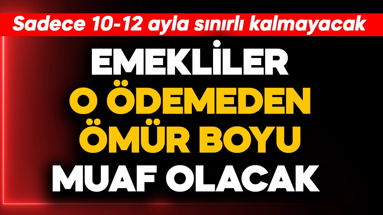 Emekliler  sadece 10-12 ay değil o ödemeden ömür boyu muaf