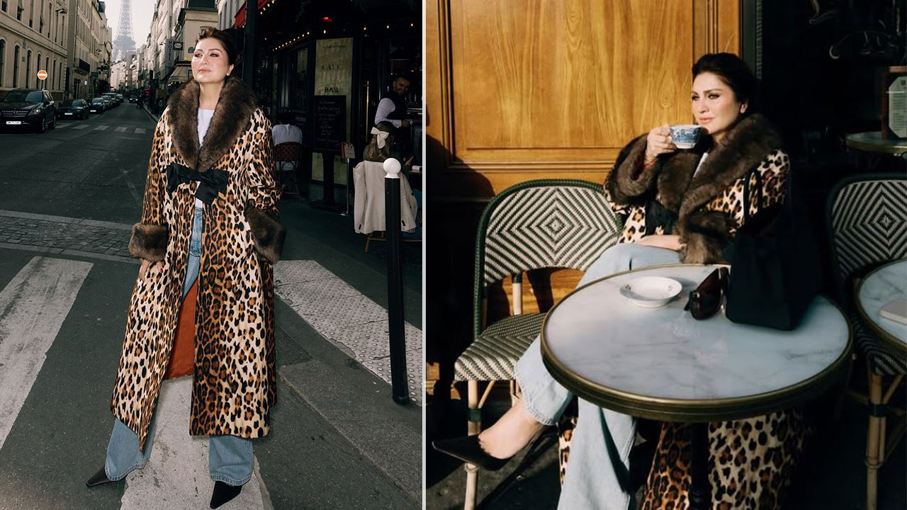 Sibel Can leopar tarzıyla Paris'i salladı! Fit görüntüsü dikkat çekti