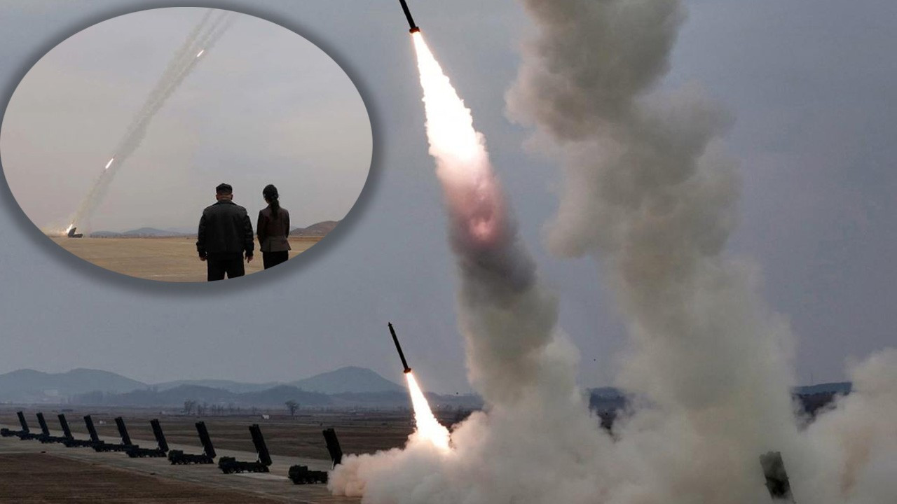 Asya karıştı! Kuzey Kore'den gövde gösterisi! Kim Jong Un kızıyla izledi: Savaş provası