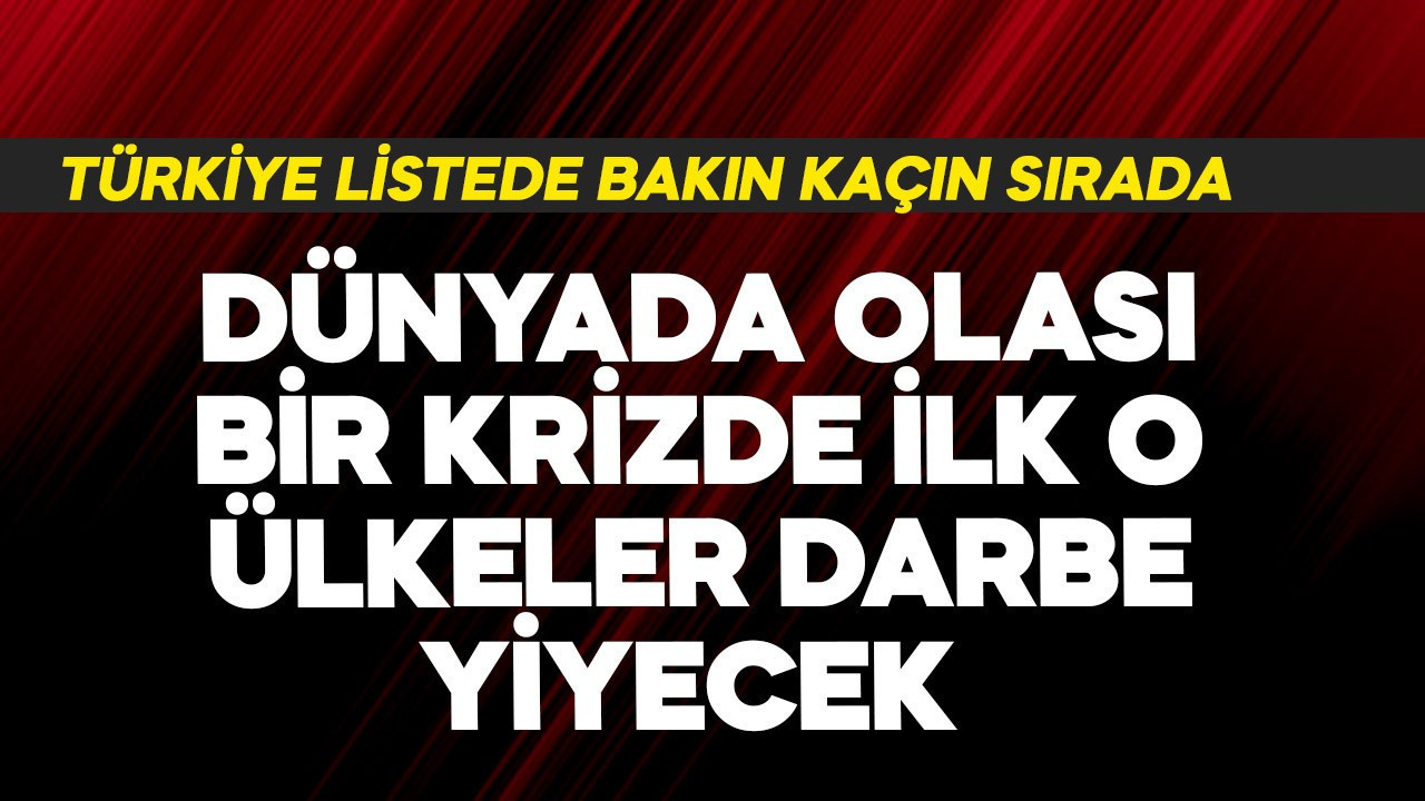Dünyada olası bir krizde ilk o ülkeler darbe yiyecek! Türkiye bakın kaçıncı sırada