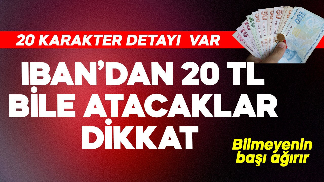 IBAN'dan 20 TL bile atacaklar dikkat!  20 karakter detayını bilmeyenin başı ağırır