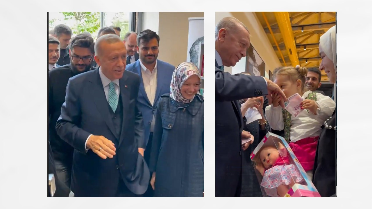 Bayramlaşma programında "Tayyip Dede" diye seslendi! Erdoğan'dan minik misafirine bayram sürprizi