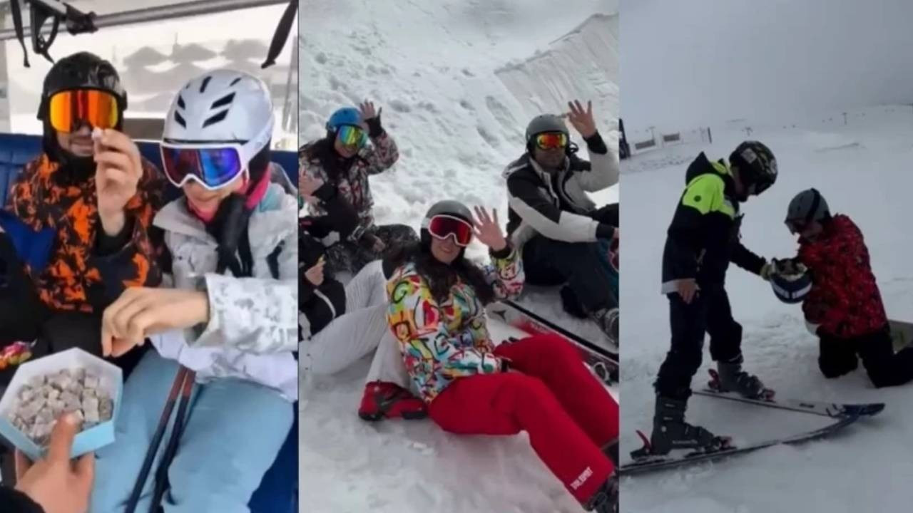 Erciyes’te bayram yoğunluğu: Misafirlere pistte sürpriz kutlama