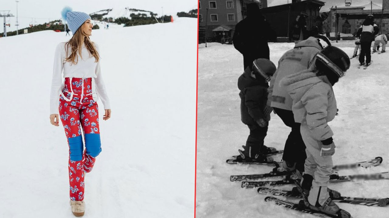 Sinem Kobal kızlarıyla kar tatiline çıktı! Paylaşı…