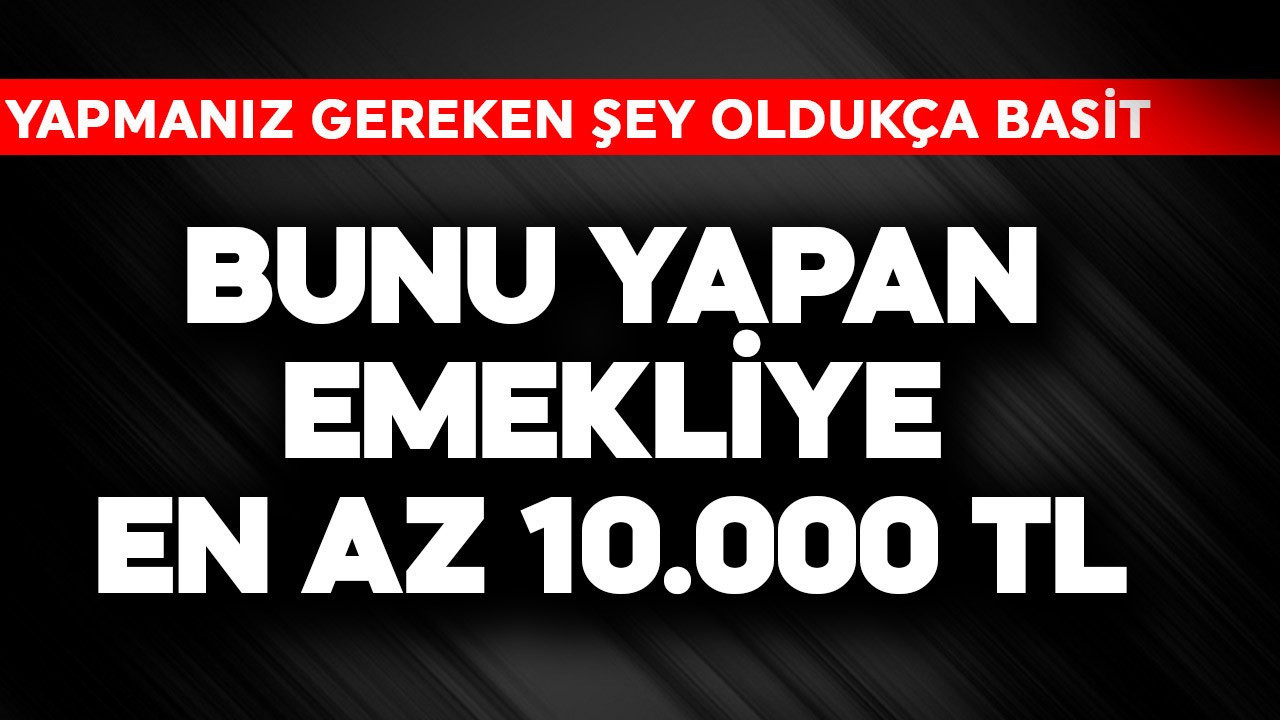 Bunu yapan emekliye en az 10.000 TL