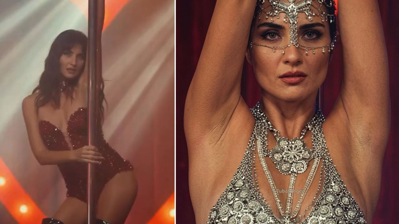 Tuba Büyüküstün'den olay direk dans performansı! Cesur haliyle sosyal medyayı salladı