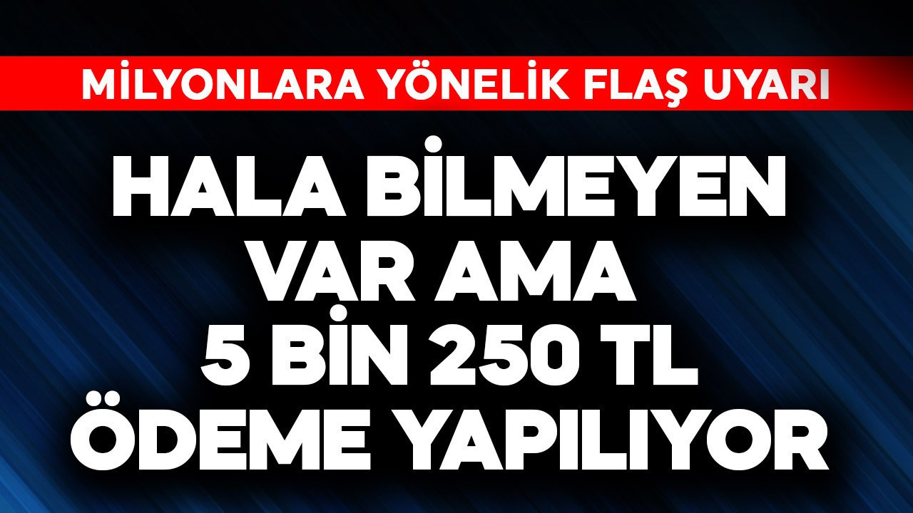 Milyonlara flaş uyarı! Hala bilmeyen var ama 5.250 TL ödeme yapılıyor