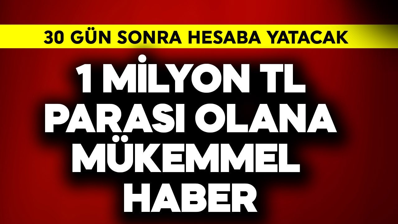 1 milyon TL parası olana mükemmel haber! 30 gün sonra hesaba yatacak para belli oldu