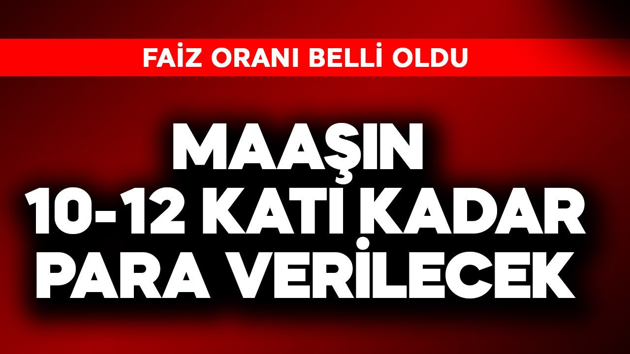 Maaşın 10-12 katı kadar para verilecek! Faiz oranı belli oldu