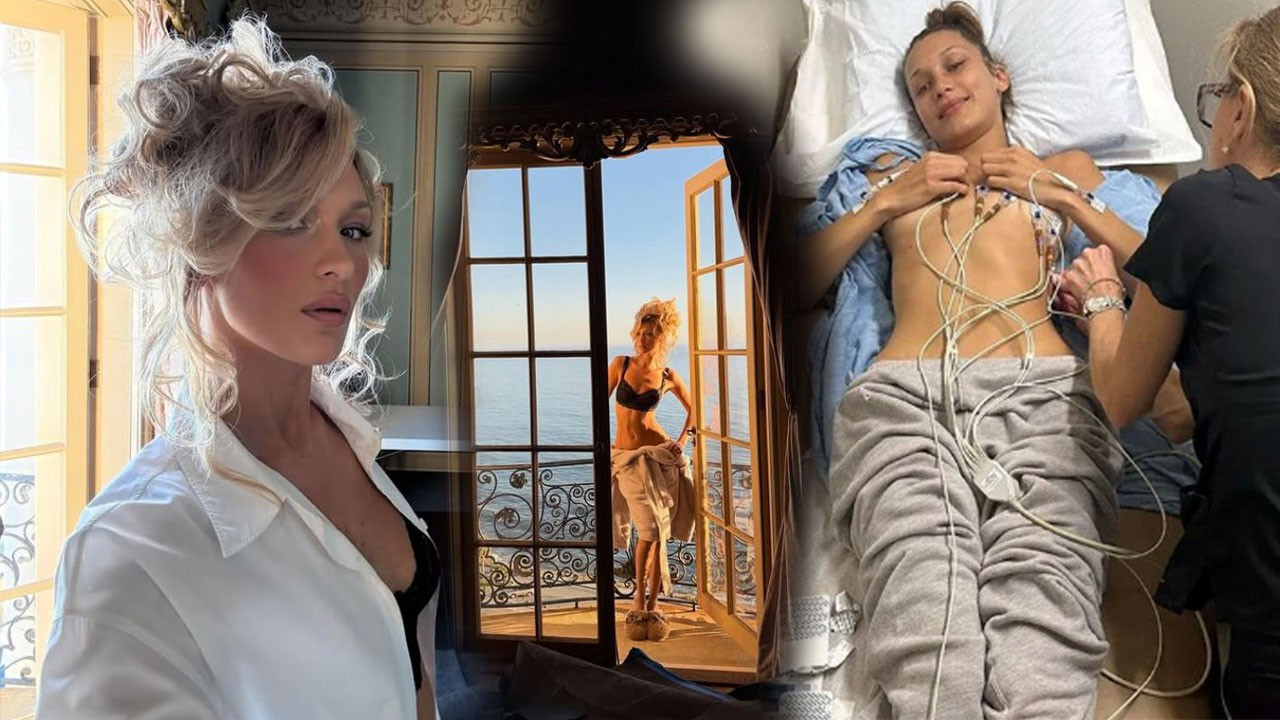 Lyme hastalığıyla mücadele eden Bella Hadid'den nefes kesen pozlar! Karın kaslarını sergiledi