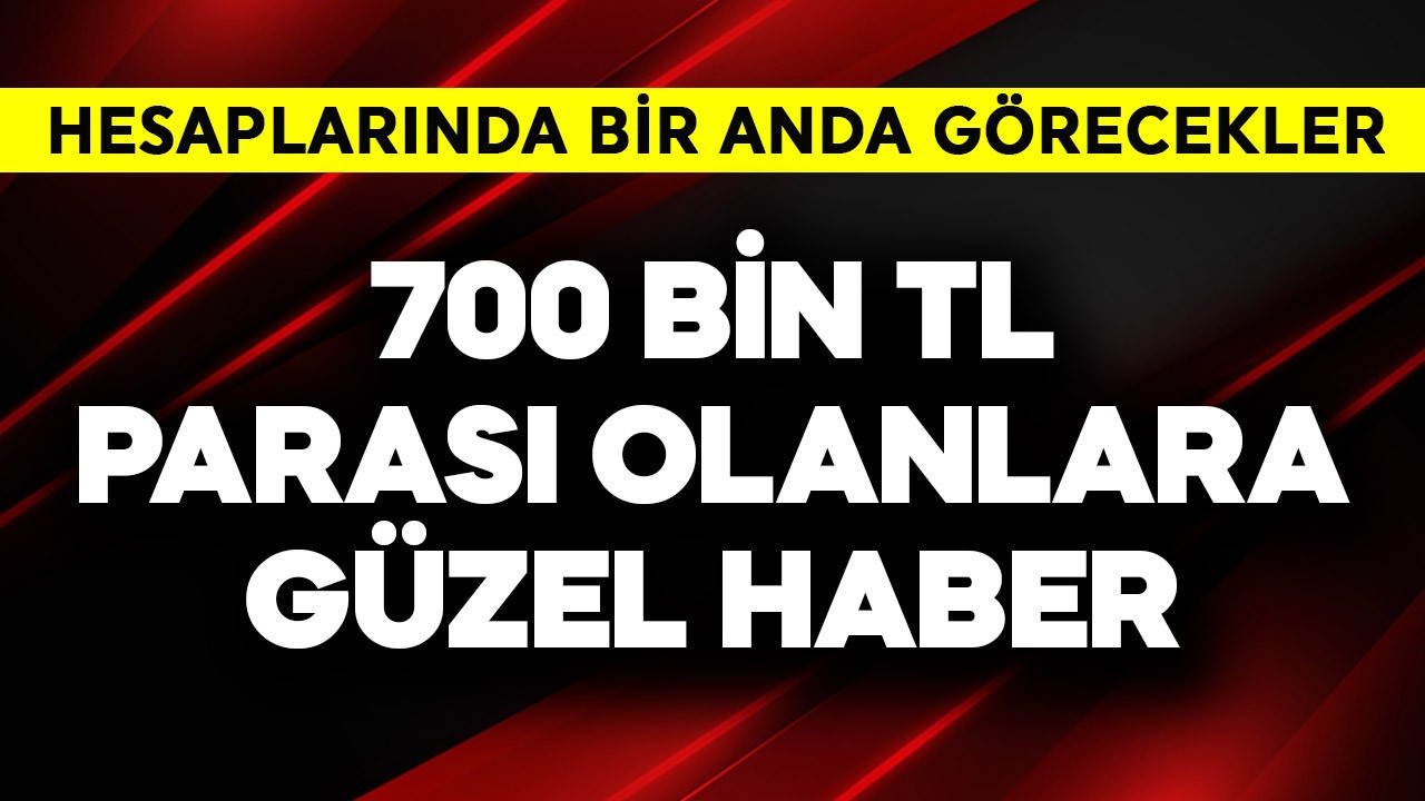 700 bin TL parası olanlara güzel haber! Hesaplarında bir anda bu parayı görecekler