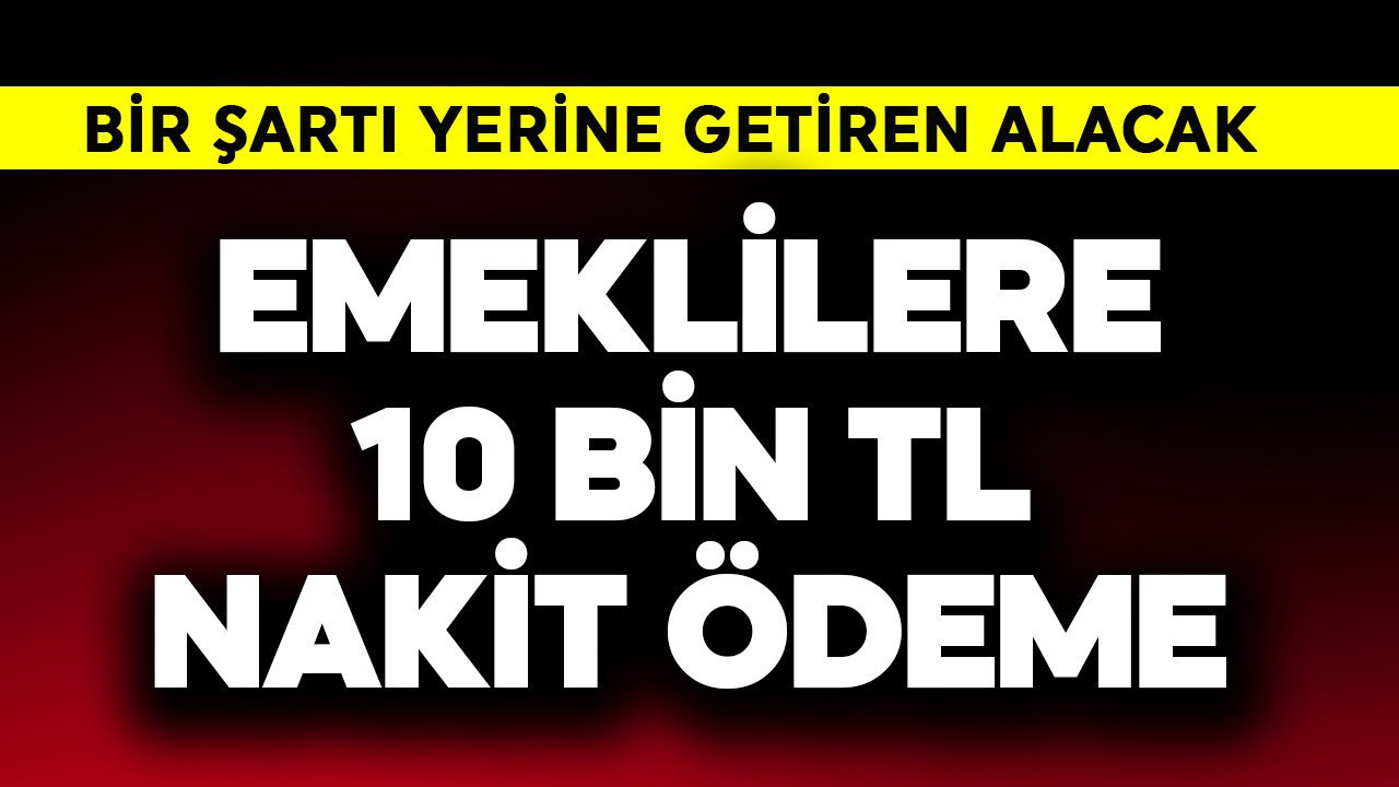 Emeklilere 10 bin TL nakit ödeme! Bir şartı yerine…