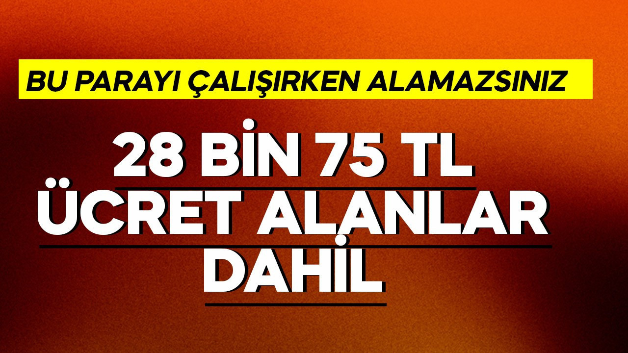28 bin 75 TL asgari ücret alanlar da dahil! Bu parayı çalışırken alamazsınız