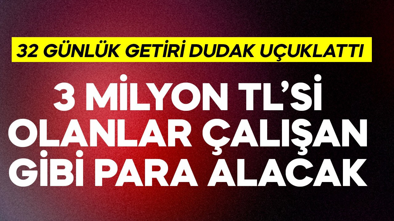 3 milyon TL'si olanlar resmen çalışan gibi para alacak! 32 günlük getiri dudak uçuklattı