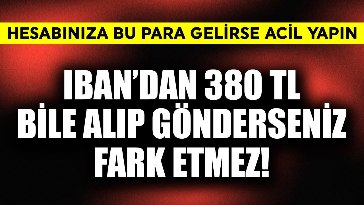 IBAN'dan 380 TL bile gönderip alsanız fark etmez! Hesabınıza bu para gelirse acilen bunu yapın