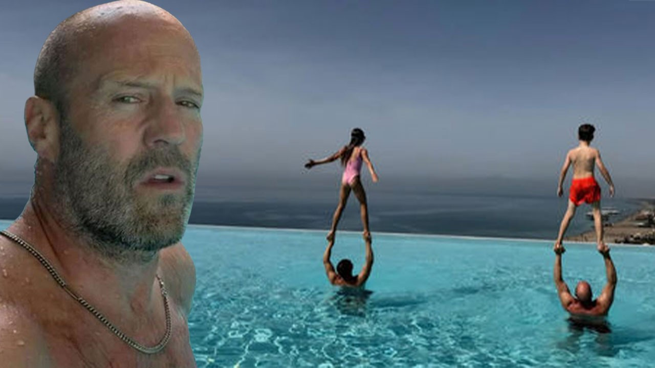 Jason Statham Antalya'da! Sonsuzluk havuzunda pozlar verdi