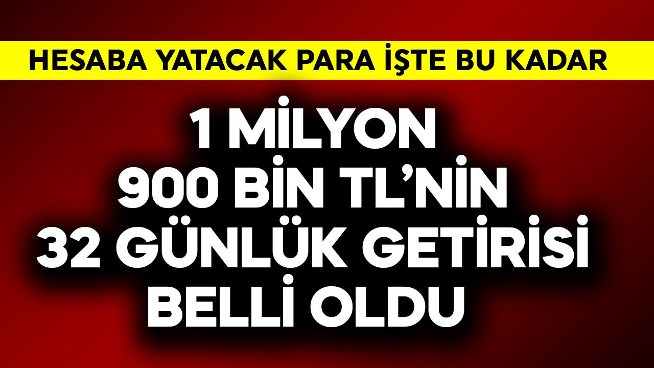 1 milyon 900 bin TL'nin 32 günlük getirisi belli o…