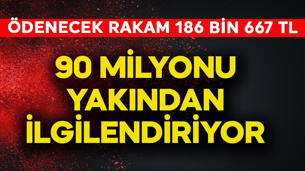 90 milyonu bir şekilde ilgilendiriyor! Ödenecek rakam 186 bin 667 TL olarak belirlendi