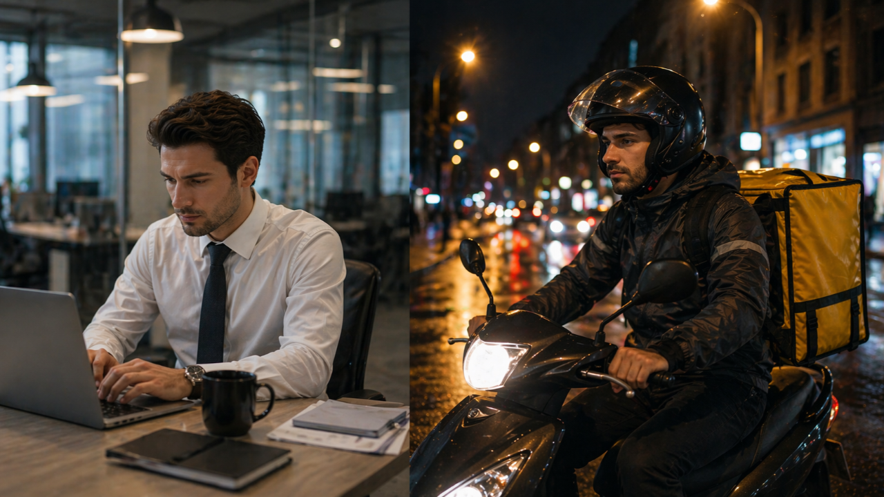 Gündüz beyaz yaka, akşam kurye! İkinci mesai başladı: Kravat çıkıyor, kask geliyor!