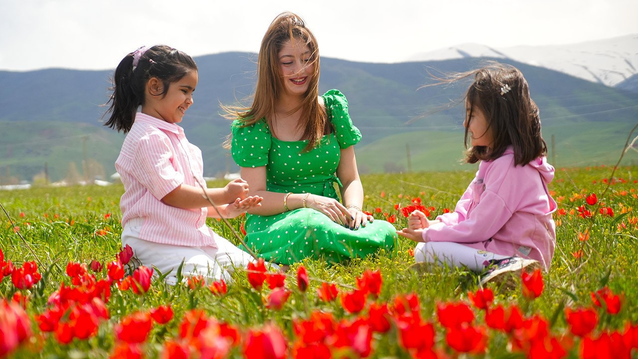 Muş lalesi ovayı kırmızıya boyadı