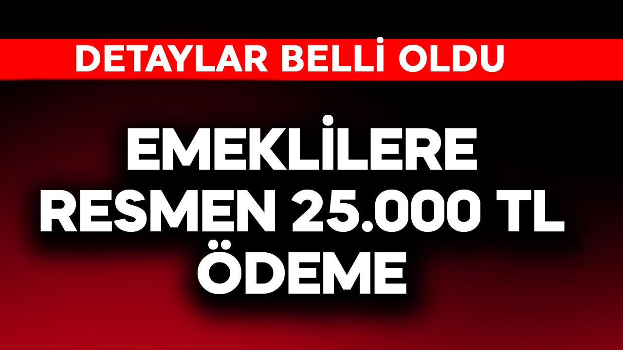 Emeklilere resmen 25.000 TL ödeme! Detaylar belli oldu