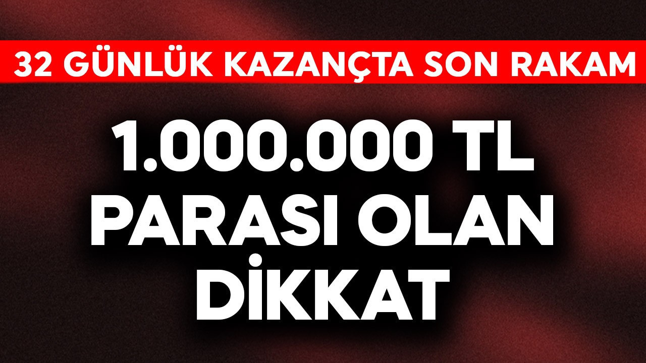 1.000.000 TL parası olanlar dikkat! 32 günlük kazançta son rakamı hemen öğrenin