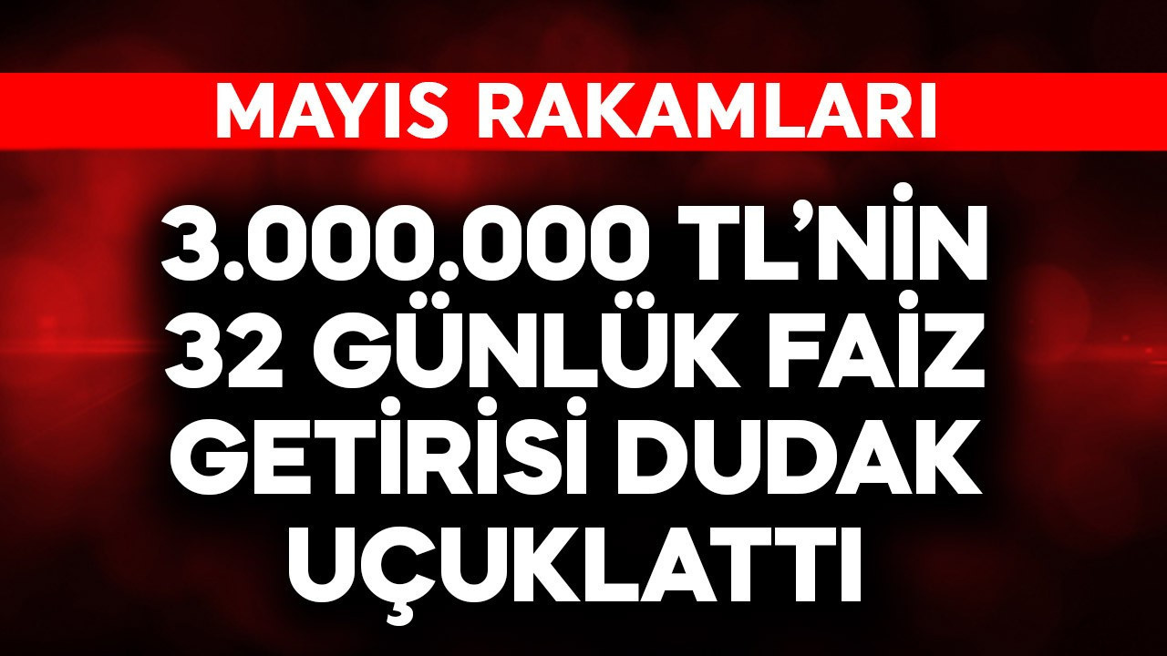 3.000.000 TL'nin 32 günlük getirisi dudak uçuklattı! Yok böyle bir rakam