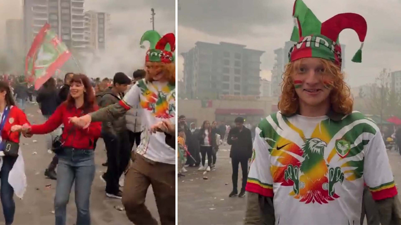 Amedspor’un şampiyonluk kutlamasına o turist damga vurdu! Görüntüler sosyal medyayı salladı