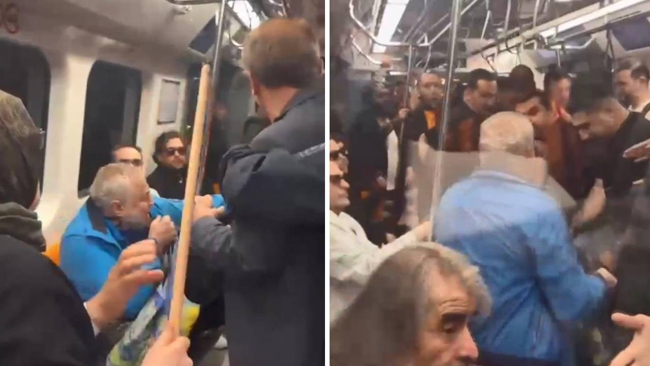 Metroda oklavalı taraftar kavgası! Galatasaray'ın şampiyonluk kutlamasında ortalık karıştı