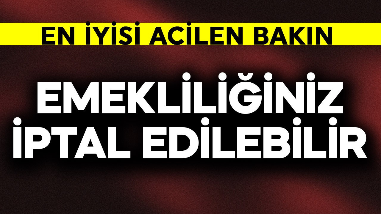 Emekliliğiniz iptal edilebilir! Acilen bakın