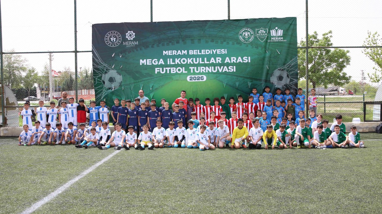 Meram’da minik kramponlar sahaya çıktı! 32 okulun katıldığı dev turnuva başladı