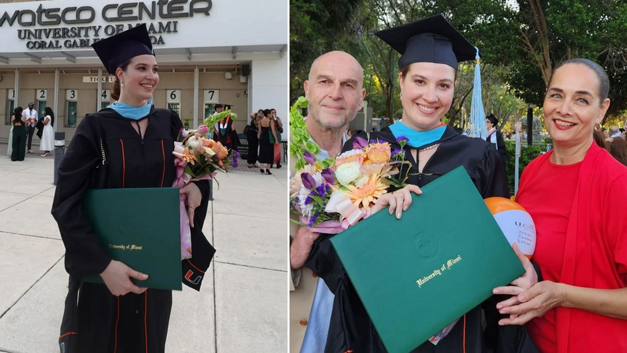 Eski manken Neşe Erberk'in gurur günü! Üçüzlerden Alin diplomasını aldı