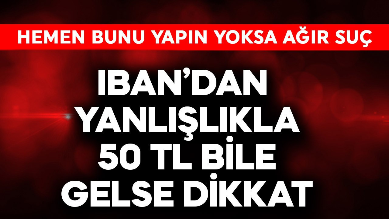 IBAN hesabınıza yanlışlıkla 50 TL bile gelse dikkat! Hemen bunu yapın yoksa suçu ağır