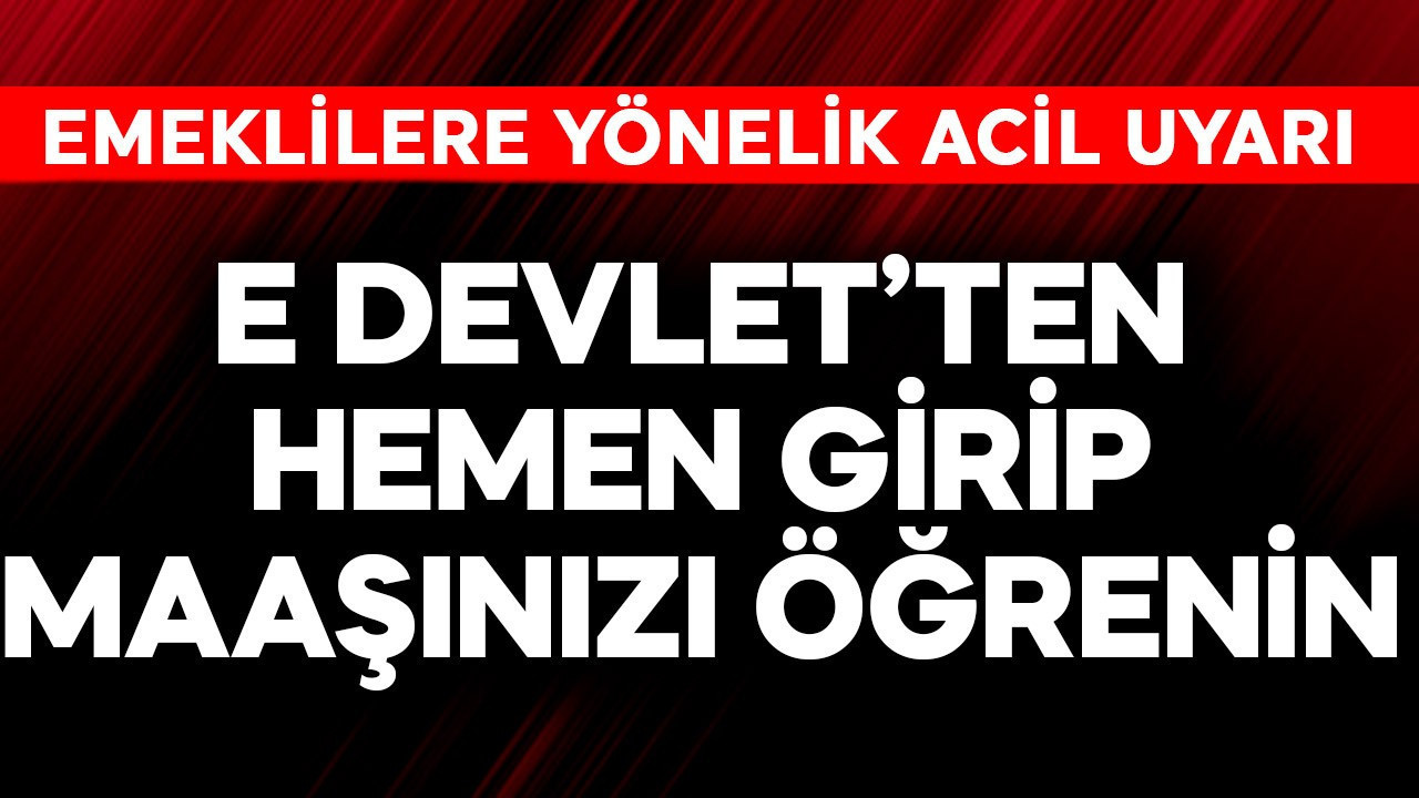 Emeklilere acil uyarı! E-Devlet'ten hemen girip maaşınızı öğ