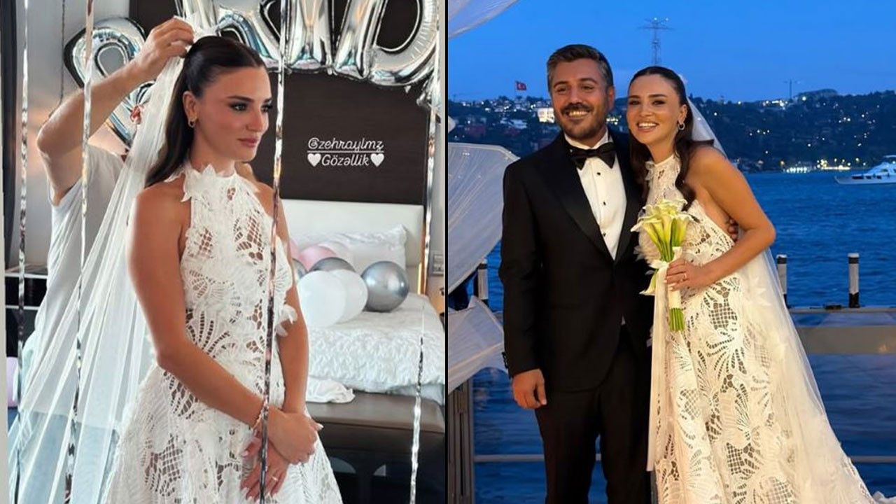 Ünlü oyuncu Zehra Yılmaz ile İsmail Gündoğdu evlendi! İşte ünlü çiftin düğününden ilk kareler