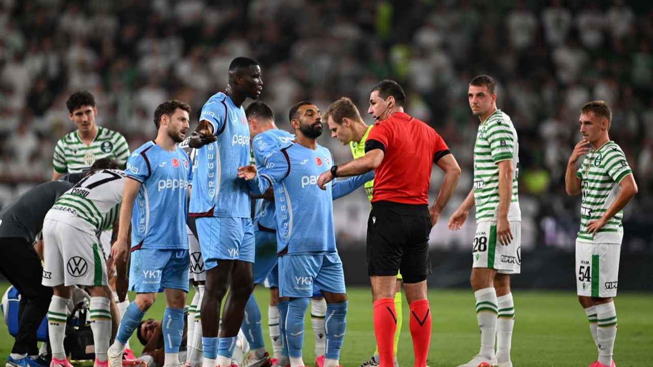 4 gol, 2 kırmızı kart! Trabzonspor, Ferencvaros’a farklı yenildi, Avrupa Ligi’ne veda etti