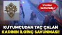 Kuyumcudan altın taç çalan kadın kamerada!