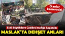 Maslak'ta korku dolu anlar: Yol çöktü!