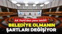 Belediyelere yeni düzenleme geldi!