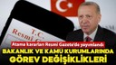 Atama kararları Resmi Gazete’de yayımlandı!