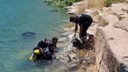 Dicle Barajı’nda çöp temizliği